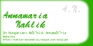 annamaria nahlik business card